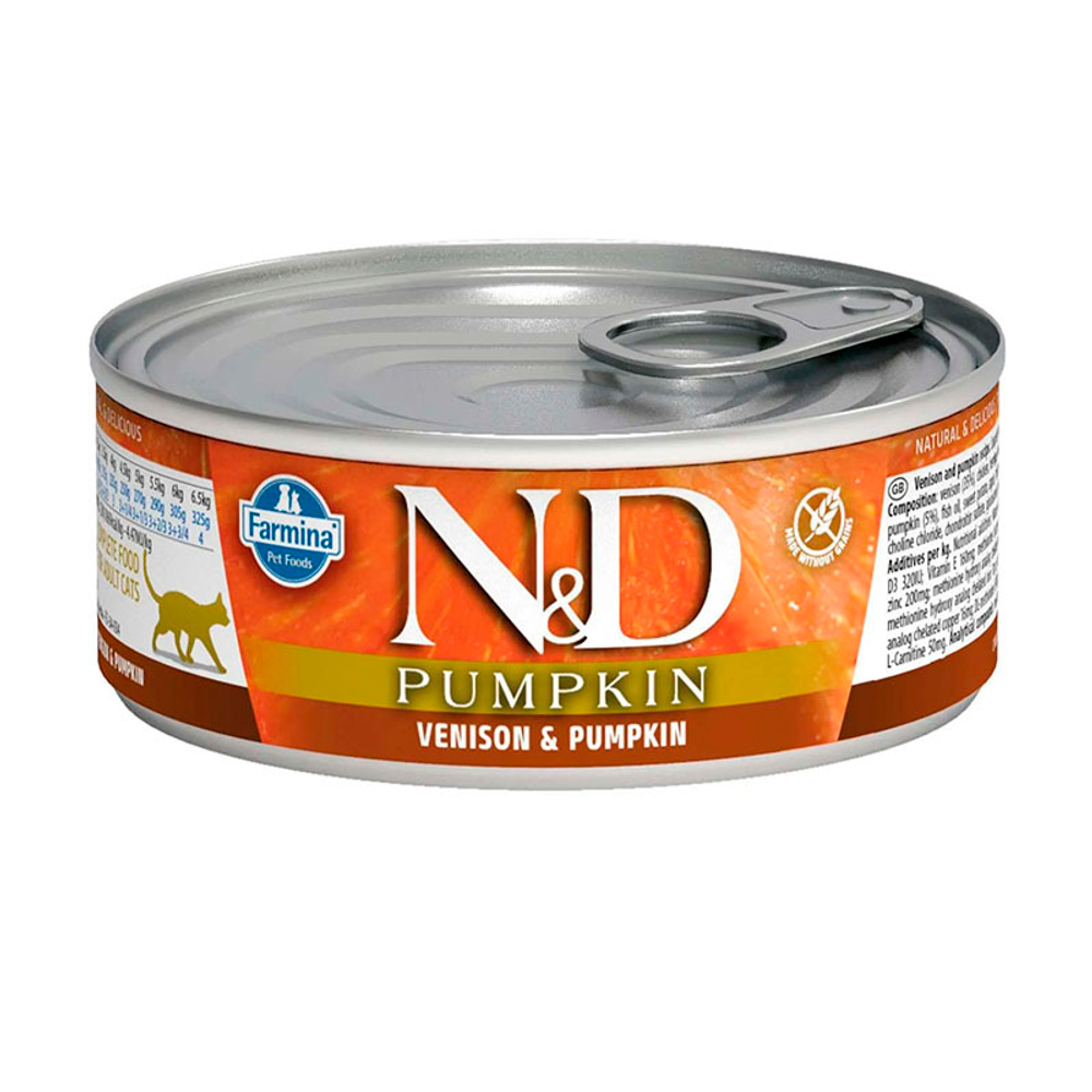 Влажный корм Farmina N&D Cat Quail & Pumpkin с тыквой и перепелом, для взрослых кошек, 70 г .