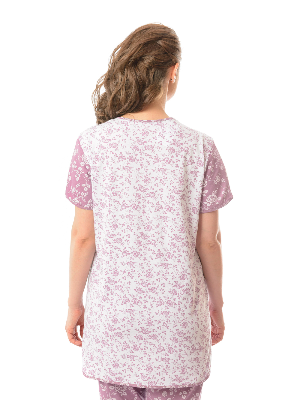 Пижама с бриджами КД-020/розоваяветочка