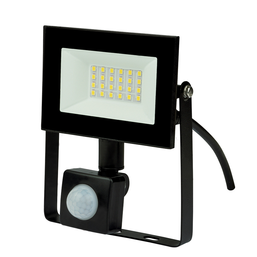 ULF-F62-30W/6500K SENSOR IP54 200-240В BLACK Прожектор светодиодный с датчиком движения и освещенности. Дневной свет (6500K). Корпус черный. TM Uniel