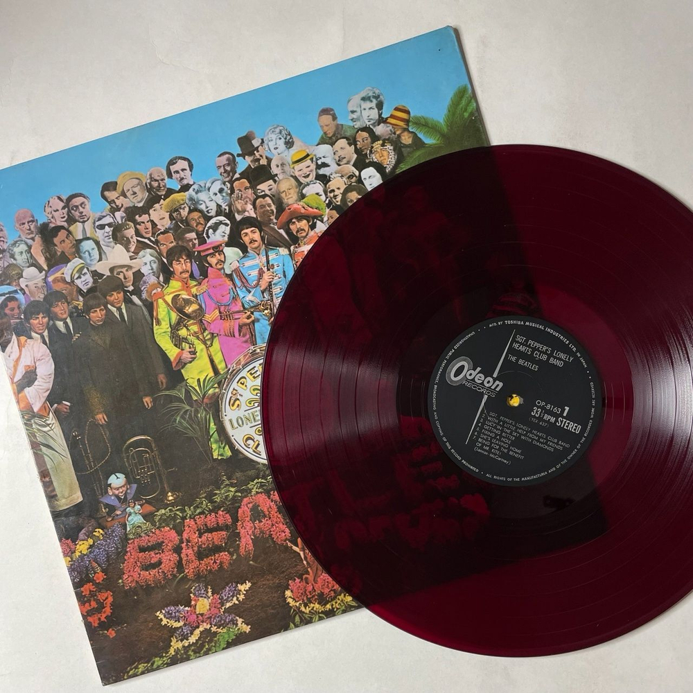 Винтажная виниловая пластинка LP The Beatles Sgt. Pepper Lonely Hearts Club Band (Japan 1967) (No Obi) (Red Wax Vinyl) Lovely Rita