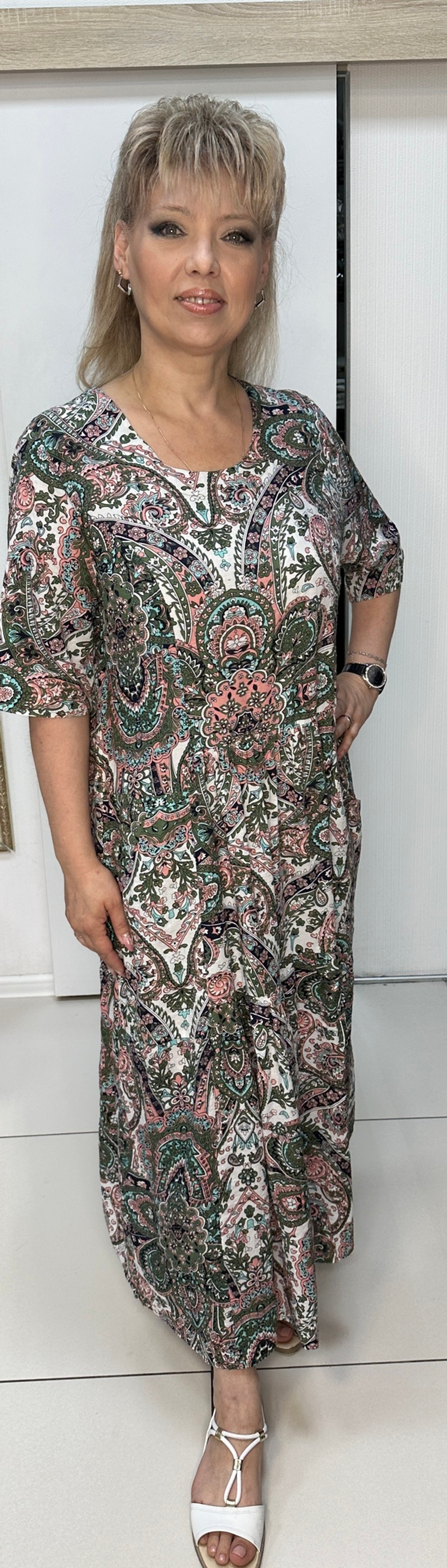 Летнее цветное штапельное платье