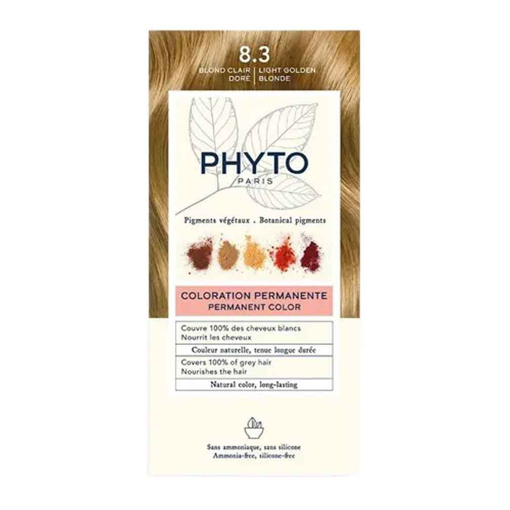 PHYTOSOLBA ФИТО крем-краска для волос тон 8.3 Светлый золотистый блонд Phyto Permanent color 8.3 Light Golden Blonde 50/50/12