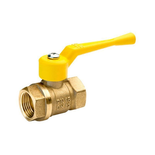 Кран латунный шаровой газовый БАЗ.А10.0, 11Б27п1, DN 25, PN 40, полнопроходной, муфта-муфта, рычаг