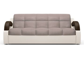 Диван Мадрид 1,8 - Velutto 22 коричневый/беж кожзам/ коричневая накладка