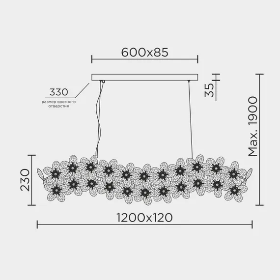 Подвесная люстра MODELUX ML.9520.1200 GD