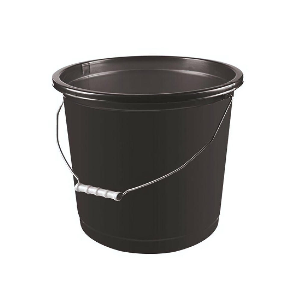 Ведро круглое 15л с железной ручкой цвет антрацит