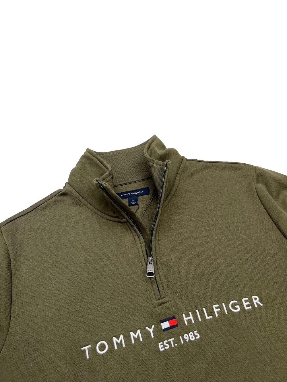 Свитшот Tommy Hilfiger Tommy Logo Quater-Zip Army Green