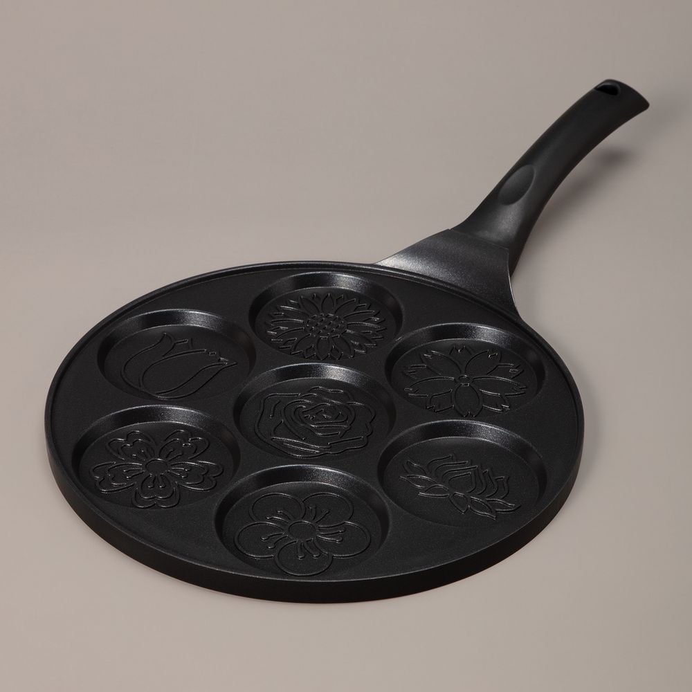 СКОВОРОДА AGNESS "FLOWER STORY" ДЛЯ ОЛАДИЙ С АНТИПРИГАР.ПОКРЫТИЕМ ДИАМЕТР=26.5 СМ