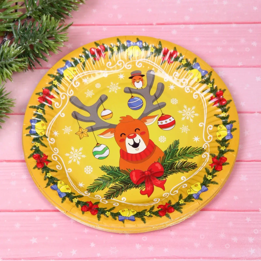 Тарелка бумажная 18 см в наборе 10 шт «Лесной праздник»