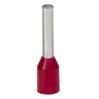 Наконечник-гильза с изол. фланцем для жилы сечением 1кв.мм, длина контактной части  10мм, красный