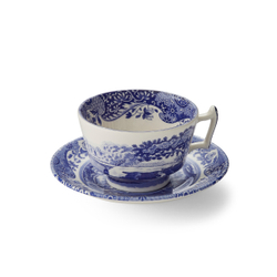 Spode Голубая итальянская чашка для завтрака 280 мл с блюдцем