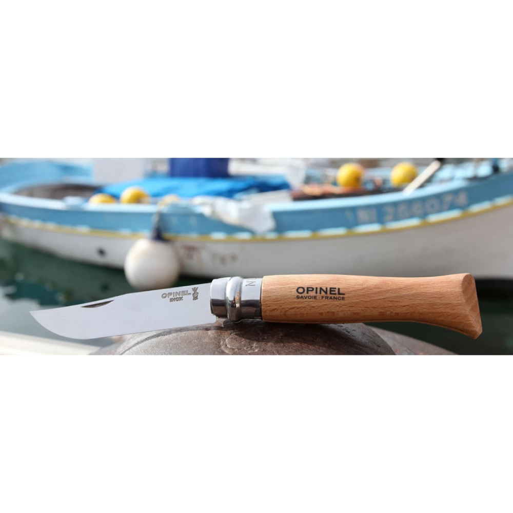 Нож Opinel №7, нержавеющая сталь, бук, блистер