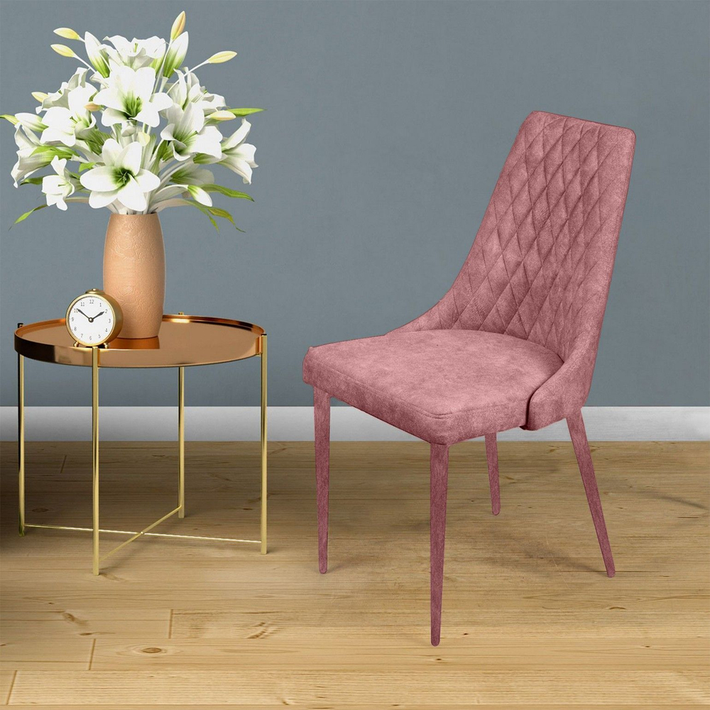 Стул CONNOR LUXE, бархат пудровый 15/конус