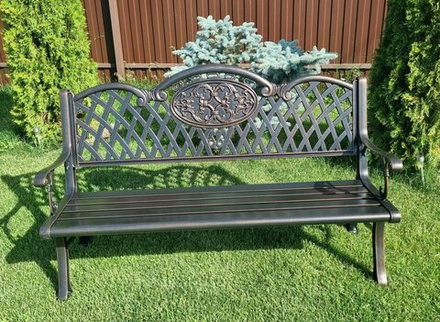 Скамья из литого алюминия для сада Ultimo, античная бронза