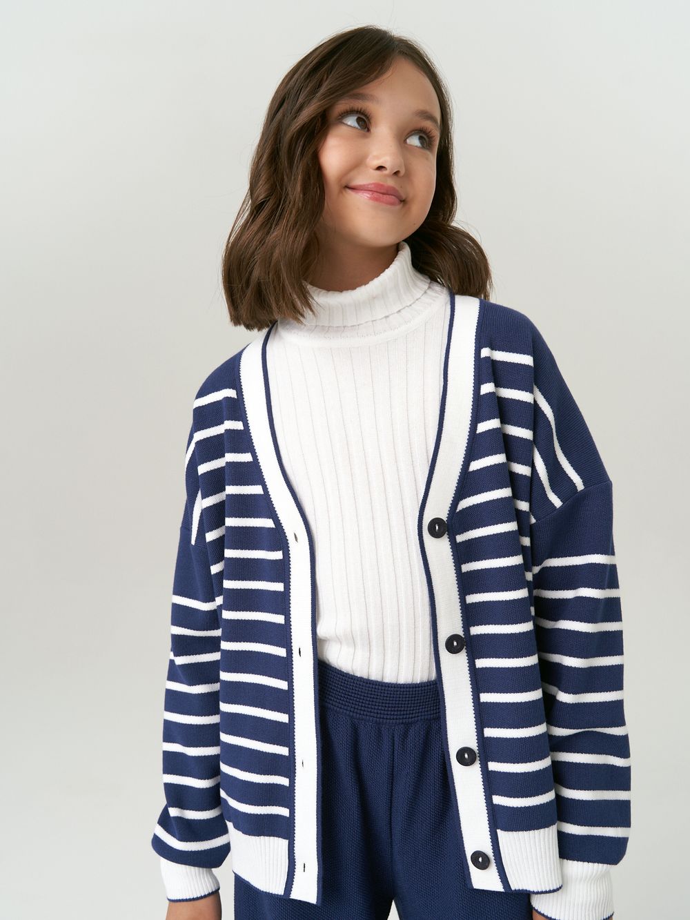 Кардиган для девочки в школу AT1010 сапфировый