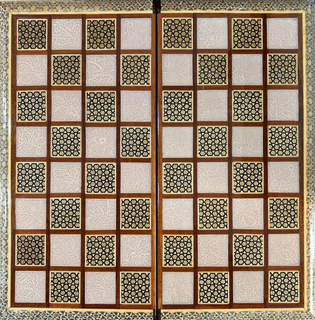 Шахматы и нарды хатамкари с перламутром 10180065 премиум ручная работа Иран