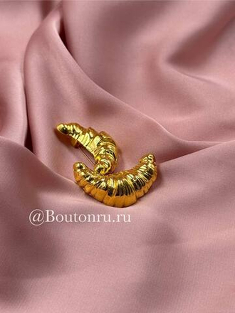 Брошь «Круассан» золотая