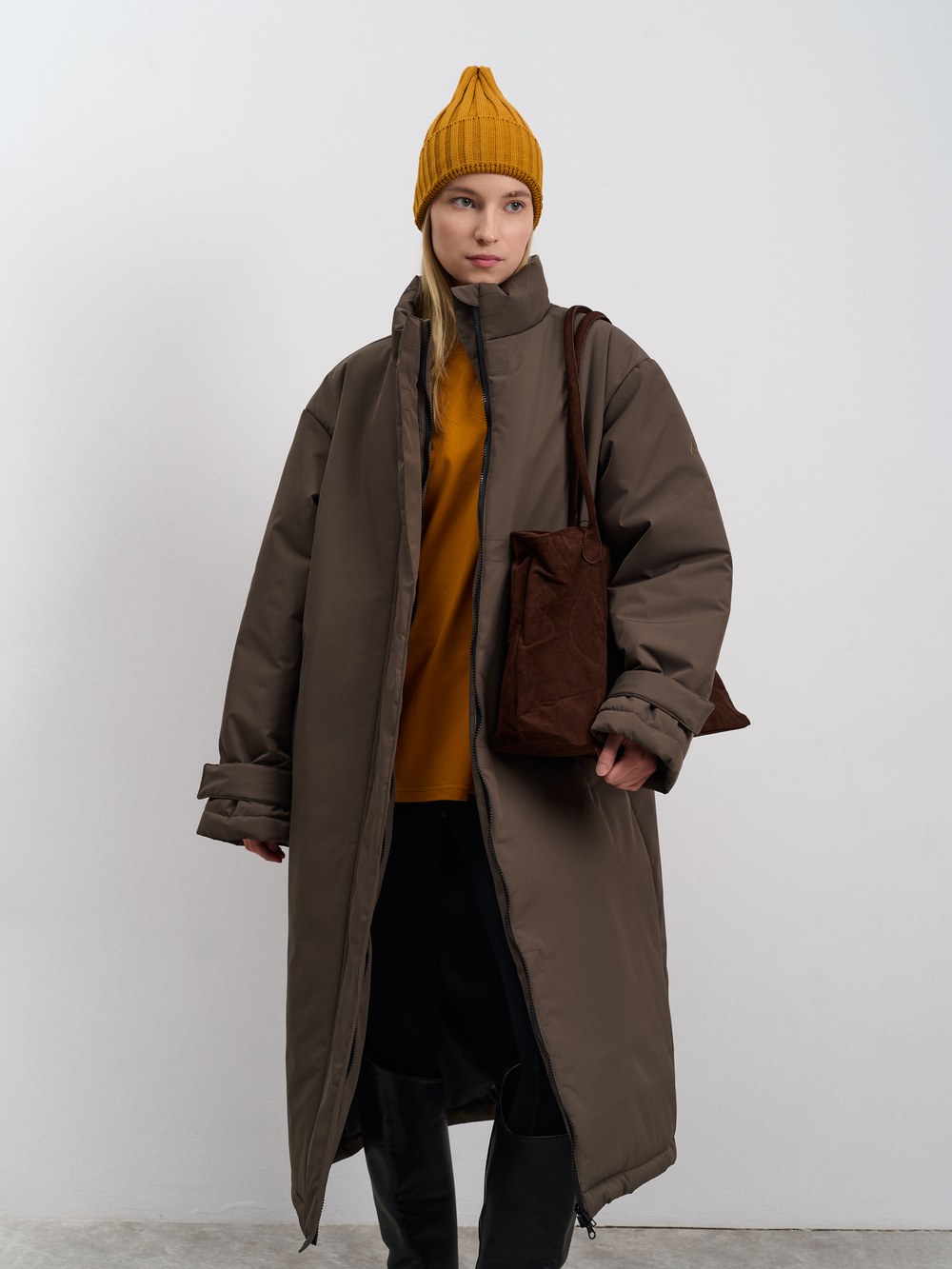 Пальто женское демисезонное "Ливерпуль" коричневый