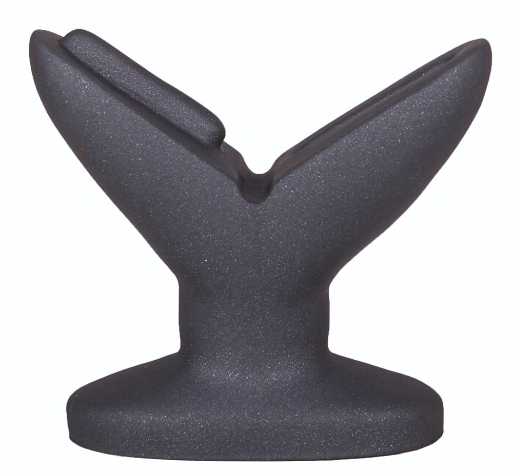 Анально-вагинальный плаг A Blooming tulip - 11 см. (Цвет: черный)