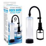 Вакуумная помпа для пениса Rock Hard Penis Pump (Цвет: прозрачная колба, черный уплотнитель)