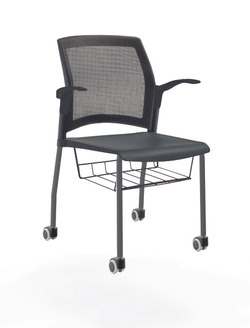 Rewind стул на 4 ногах и колесах со спинкой-сеткой