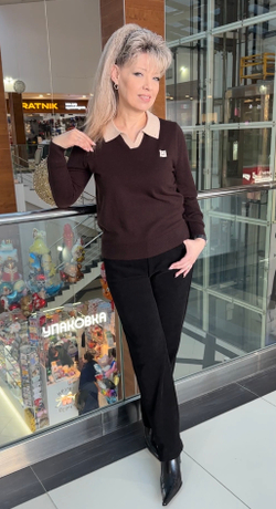 Джемпер-поло двухцветный