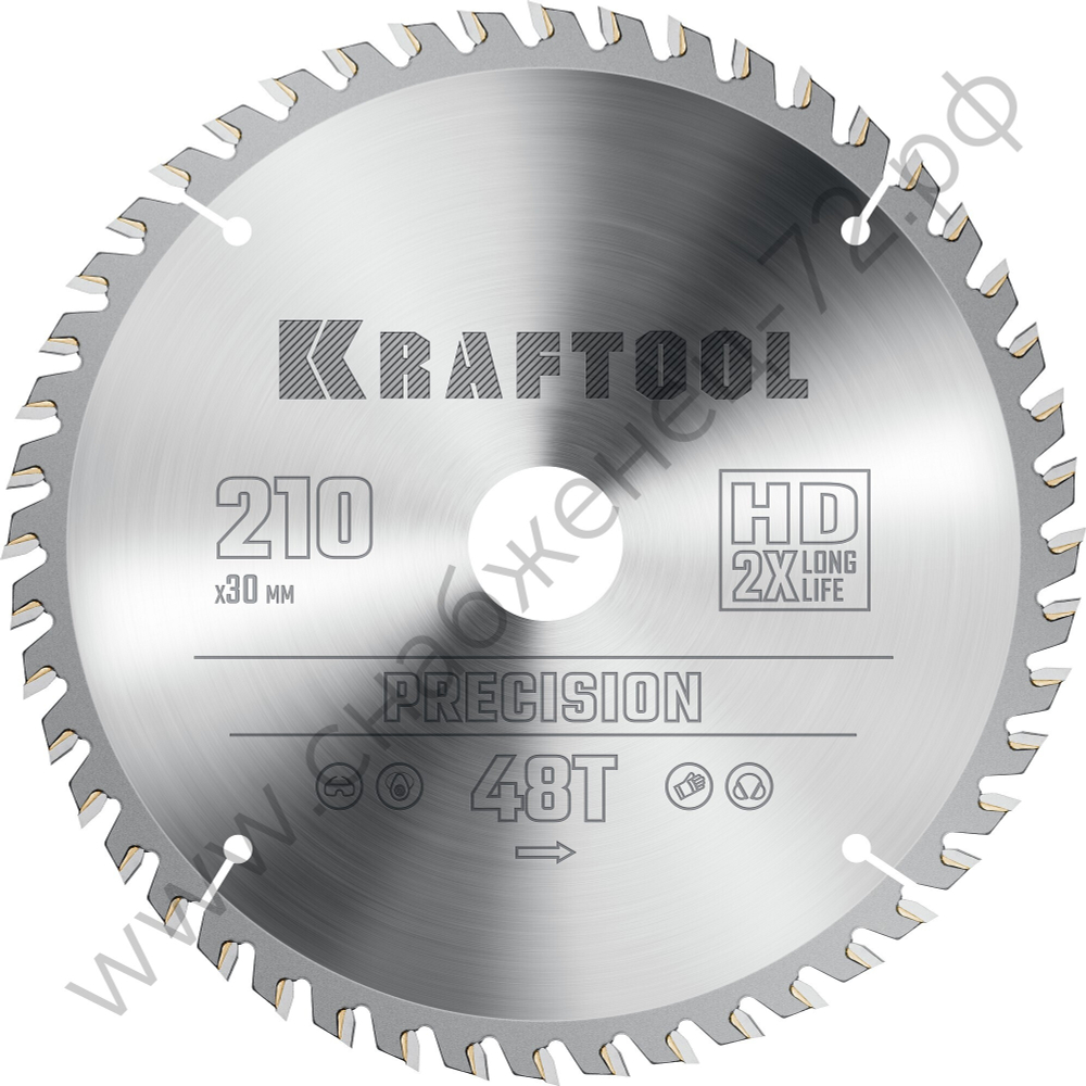 KRAFTOOL PRECISION 210х30мм 48Т, диск пильный по дереву