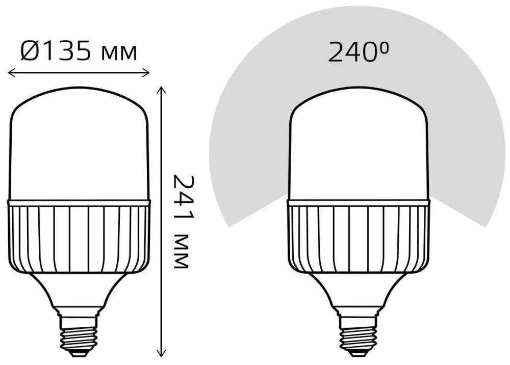 Лампа T6 80W E40 LED  6400-6500K