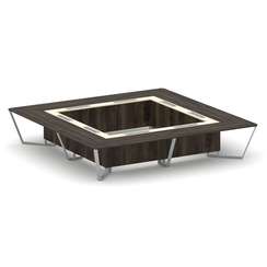 Steel Meet Стол переговорный квадратный KMK-PR.B.SP-20K2 Дуб Мали/Ваниль Глянец/Металл Серый 4000*40