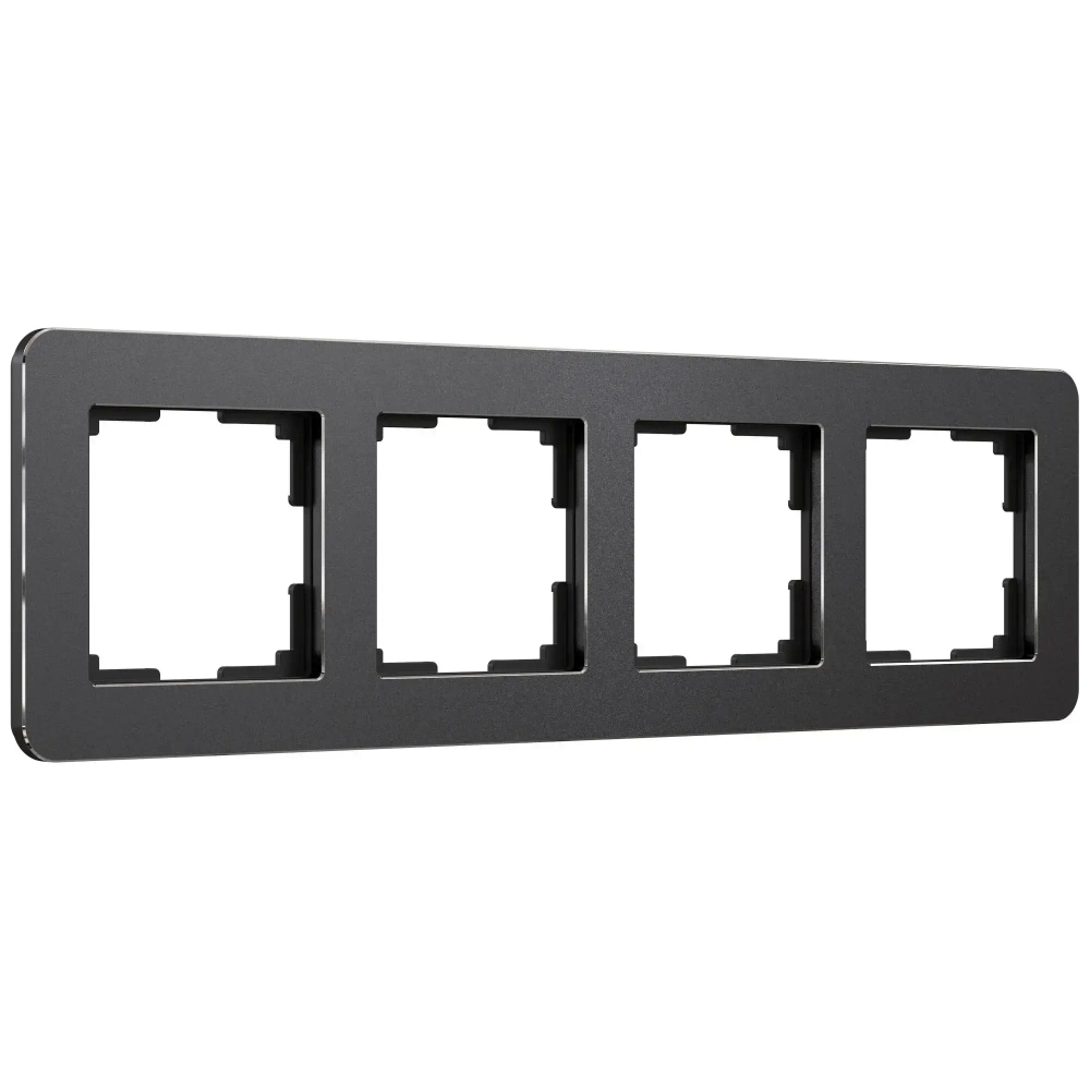 Рамка на 4 поста Platinum черный алюминий W0042608