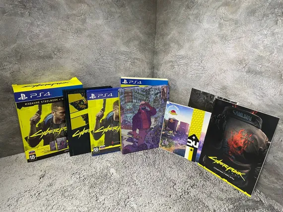 PS4 Cyberpunk 2077 Steelbook Edition + ComicBook Б/У CUSA-16579 (Полностью на русском языке)