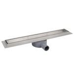 Душевой лоток AZARIO 650 мм, D40(50), решетка из нержавеющей стали "под плитку", металлический желоб, поворот 360°, комбинированный затвор (AZT3TILE650)