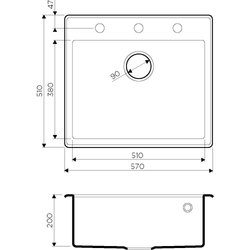 Кухонная мойка Omoikiri Tedori 57-SA