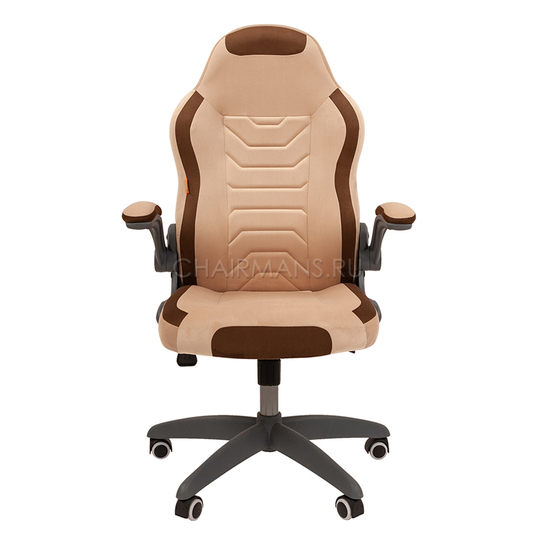 Кресло геймерское Chairman GAME 50 велюр светло-бежевый/коричневый