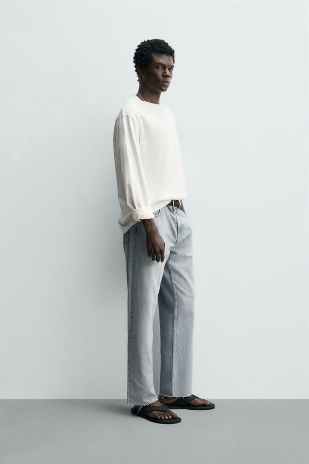 ZARA ДЖИНСЫ STRAIGHT FIT, ГОЛУБОЙ