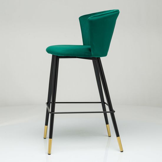 Барный стул Marlon зеленый велюр