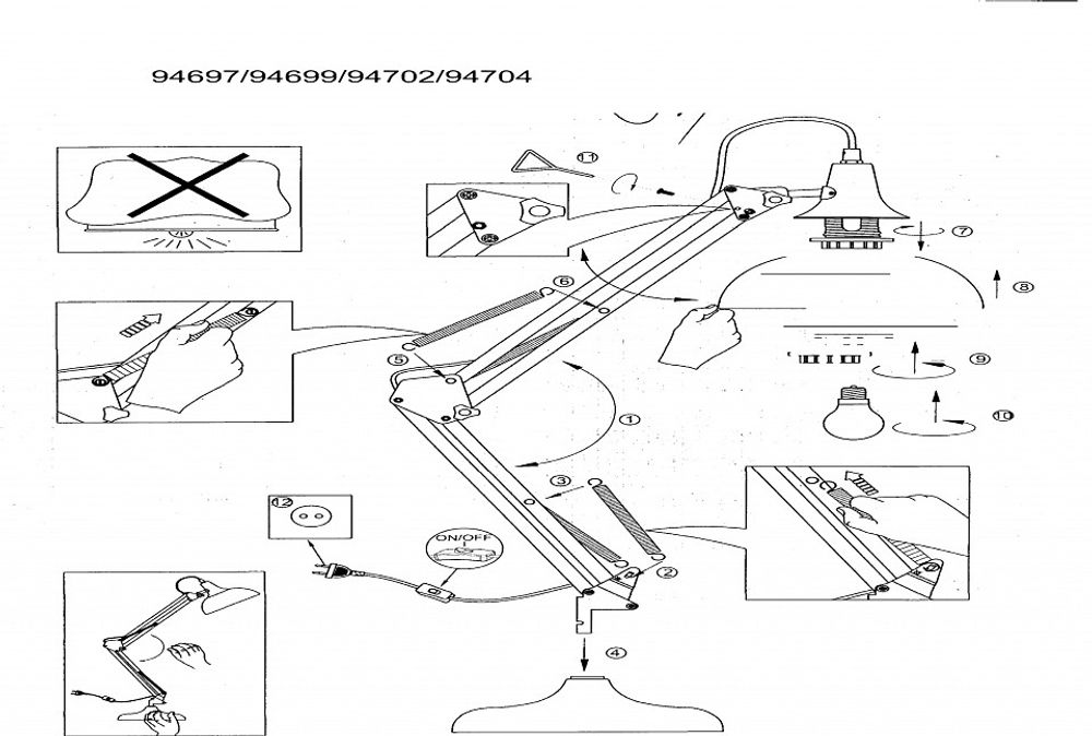 Настольная лампа офисная Eglo Borgillio 94702