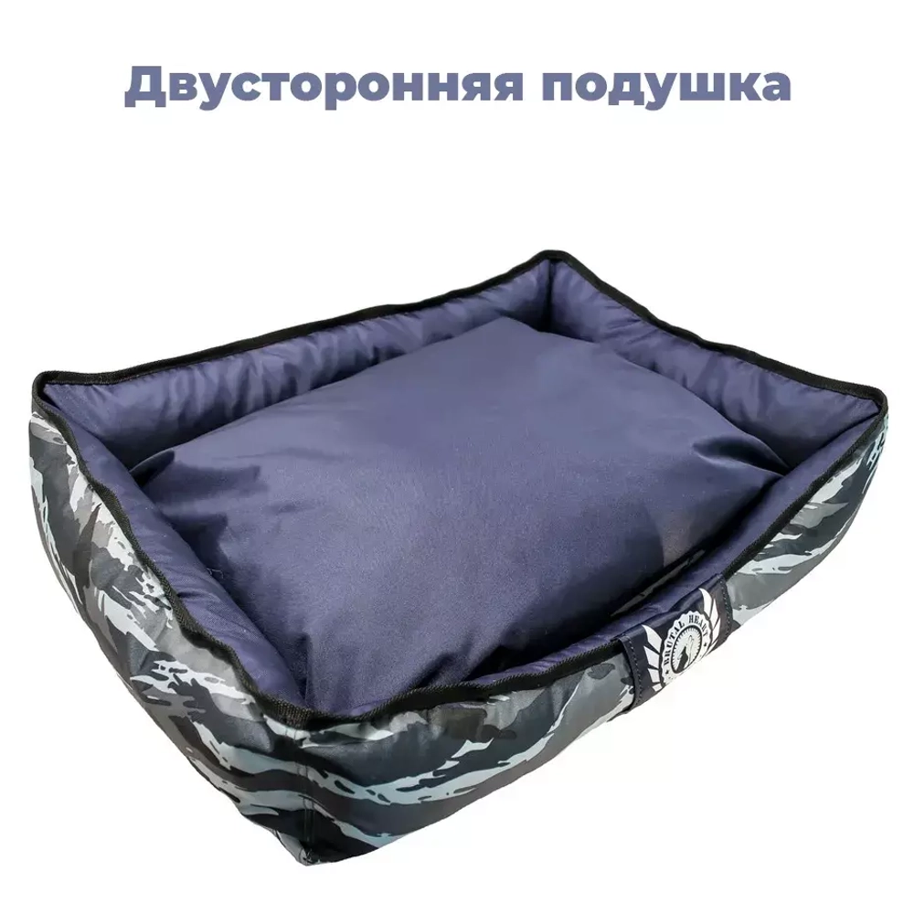 Лежак для средней собаки размер L антивандальная ткань разборный синий хаки Brutal Heart