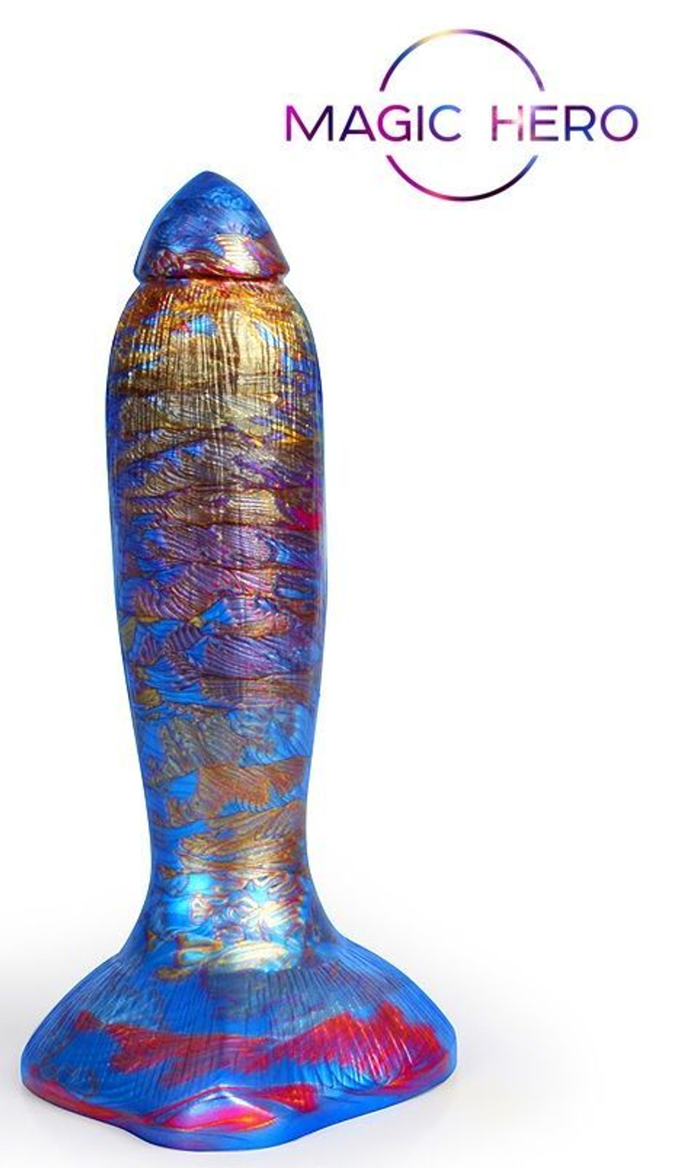 Фантазийный фаллоимитатор с узким кончиком - 21 см. (Цвет: разноцветный)