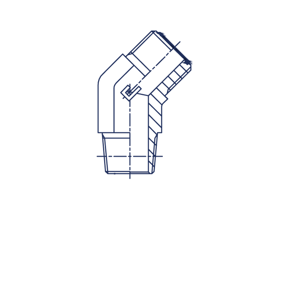 Штуцер FC45 D12 ORFS 13/16 - NPTF 1/2