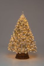 Заснеженная елка с гирляндой «Швейцарская» (Литая хвоя) 240 см / 2,4 м