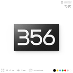 Номер на дверь 356, табличка на дверь для офиса, квартиры, кабинета, аудитории, склада, черная 120х70 мм, Айдентика Технолоджи