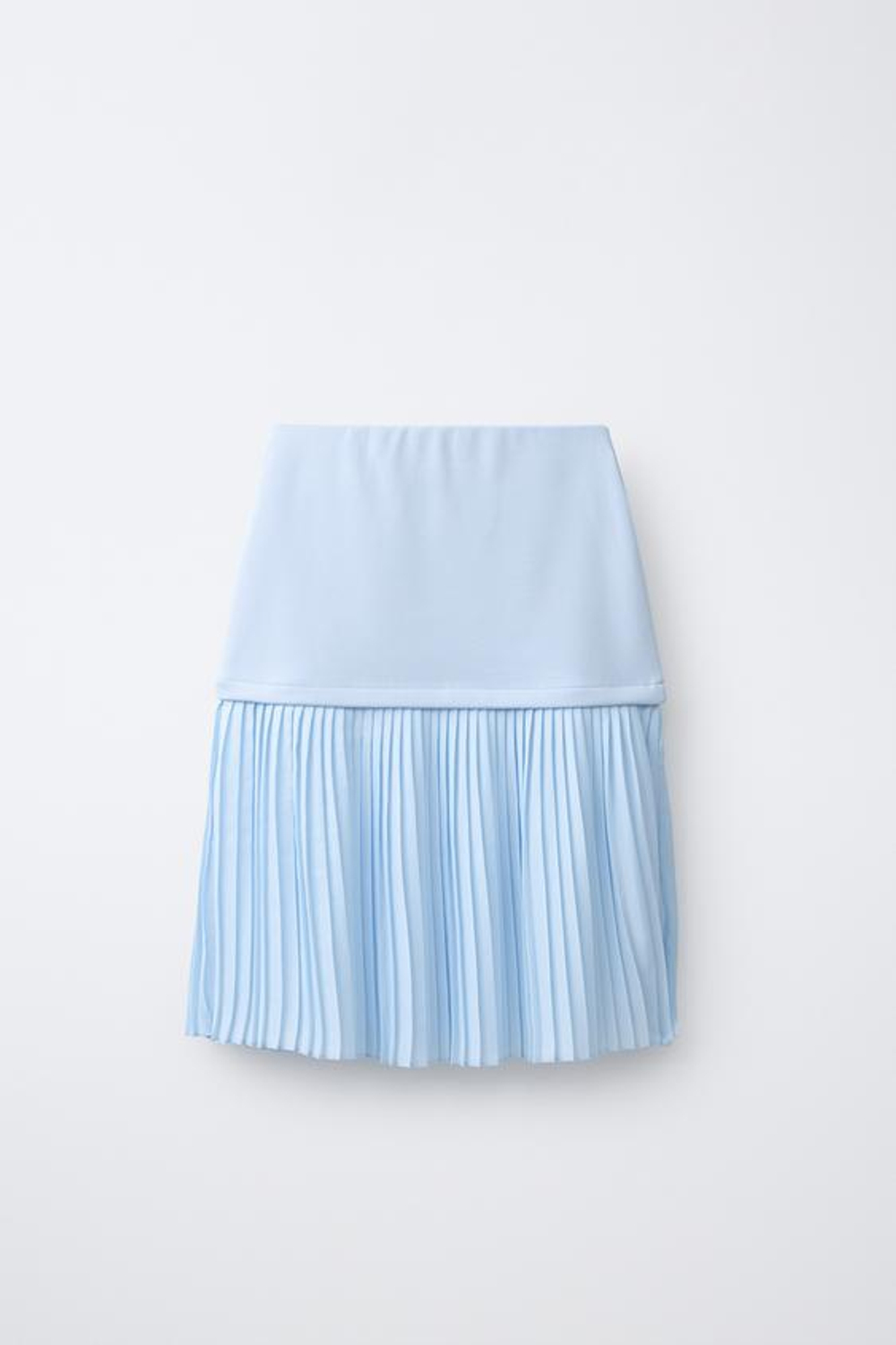 ZARA ЮБКА МИДИ В СКЛАДКУ, ГОЛУБОЙ