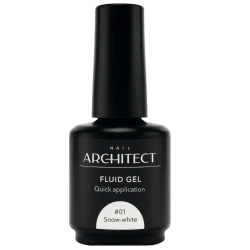 Nail ARCHITECT FLUID GEL-Гель Флюид молочный 01 Snow-white. Жидкий, низкотемпературный, ультрастойкий гель, 15 мл