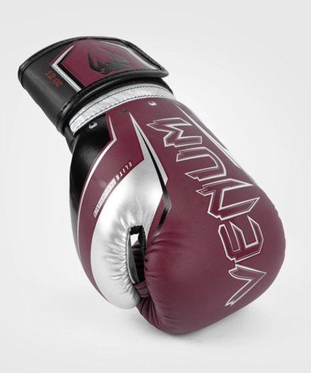 Перчатки боксерские Venum Elite Evo Burgundy/Silver