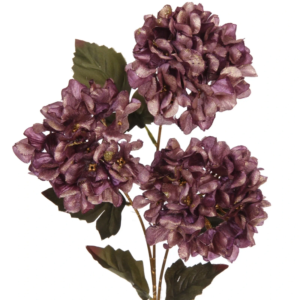 Искусственные цветы «FLOWERS GLAMOUR» 70см Гортензии 3 цветка лиловые