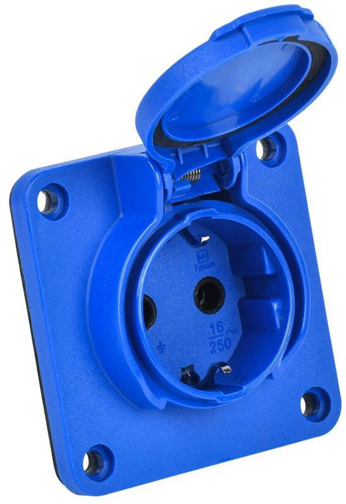 Розетка панельная MAGNUM 2P+PE 16А IP54 РП17-3 увел. фланец с защ. крышкой с заземл. син. IEK PSN71-016-3-4-54-K07 Розетка панельная MAGNUM 2P+PE 16А IP54 РП17-3 увел. фланец с защ. крышкой с заземл. син. IEK PSN71-016-3-4-54-K07
