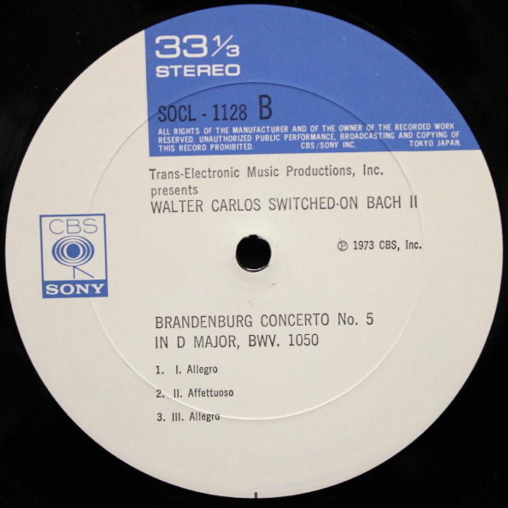 Walter Carlos / Switched-On Bach II (LP)