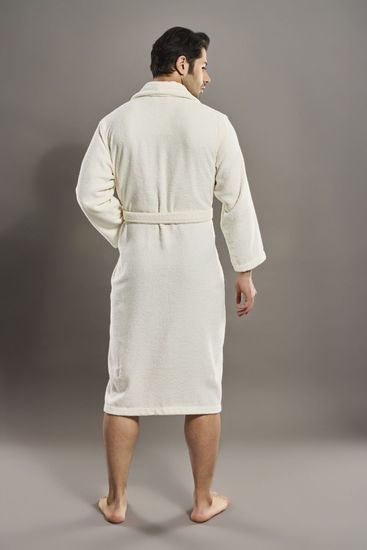 7260 Халат мужской махровый Nusa Bukle 3XL кремовый с воротником