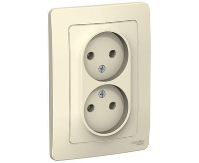 Розетка двойная Blanca Schneider Electric молочная без заземления BLNRS000022